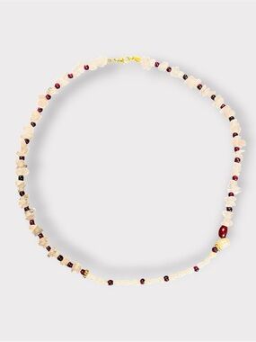 New. Rose Quartz Chips, Garnet, & Freshwater Pearls Artisan Crafted Necklace